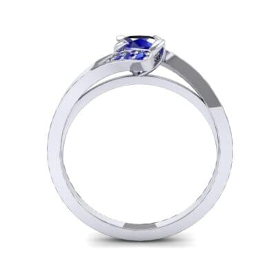 Cradle Illusion Bypass Blue Sapphire Engagement Ring (0.545 CTW) Side View