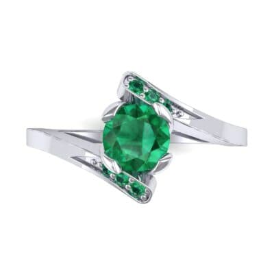 Cradle Illusion Bypass Emerald Engagement Ring (0.545 CTW) Top Flat View