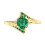 Cradle Illusion Bypass Emerald Engagement Ring (0.545 CTW) Top Flat View