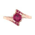 Cradle Illusion Bypass Ruby Engagement Ring (0.545 CTW) Top Flat View