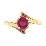 Cradle Illusion Bypass Ruby Engagement Ring (0.545 CTW) Top Flat View