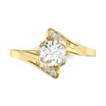 Cradle Illusion Bypass Diamond Engagement Ring (0.545 CTW) Top Flat View