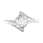 Cradle Illusion Bypass Diamond Engagement Ring (0.545 CTW) Top Flat View