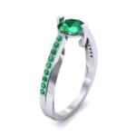 Cathedral Illusion Bypass Emerald Engagement Ring (0.83 CTW) Perspective View