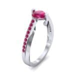 Cathedral Illusion Bypass Ruby Engagement Ring (0.83 CTW) Perspective View
