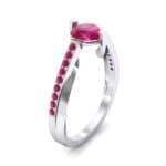 Cathedral Illusion Bypass Ruby Engagement Ring (0.83 CTW) Perspective View