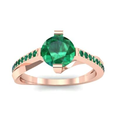 Cathedral Illusion Bypass Emerald Engagement Ring (0.83 CTW) Top Dynamic View