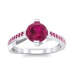 Cathedral Illusion Bypass Ruby Engagement Ring (0.83 CTW) Top Dynamic View