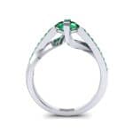 Cathedral Illusion Bypass Emerald Engagement Ring (0.83 CTW) Side View