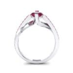 Cathedral Illusion Bypass Ruby Engagement Ring (0.83 CTW) Side View