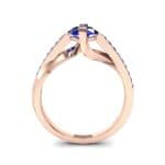 Cathedral Illusion Bypass Blue Sapphire Engagement Ring (0.83 CTW) Side View