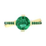 Cathedral Illusion Bypass Emerald Engagement Ring (0.83 CTW) Top Flat View