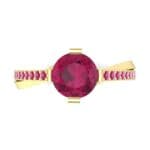 Cathedral Illusion Bypass Ruby Engagement Ring (0.83 CTW) Top Flat View