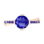 Cathedral Illusion Bypass Blue Sapphire Engagement Ring (0.83 CTW) Top Flat View