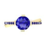 Cathedral Illusion Bypass Blue Sapphire Engagement Ring (0.83 CTW) Top Flat View