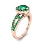 Gilda Split Shank Halo Emerald Engagement Ring (1.39 CTW) Perspective View