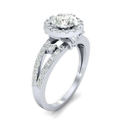 Gilda Split Shank Halo Diamond Engagement Ring (1.39 CTW) Perspective View