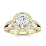 Gilda Split Shank Halo Diamond Engagement Ring (1.39 CTW) Top Dynamic View