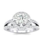 Gilda Split Shank Halo Crystal Engagement Ring (1.39 CTW) Top Dynamic View