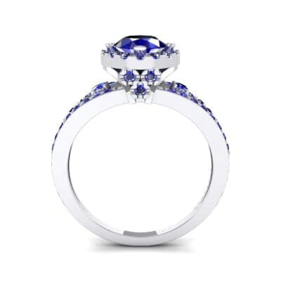 Gilda Split Shank Halo Blue Sapphire Engagement Ring (1.39 CTW) Side View
