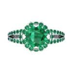 Gilda Split Shank Halo Emerald Engagement Ring (1.39 CTW) Top Flat View