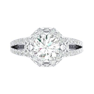 Gilda Split Shank Halo Diamond Engagement Ring (1.39 CTW) Top Flat View