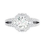Gilda Split Shank Halo Crystal Engagement Ring (1.39 CTW) Top Flat View