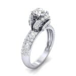 Triple Pave Grotto Diamond Engagement Ring (1.31 CTW) Perspective View
