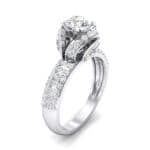 Triple Pave Grotto Diamond Engagement Ring (1.31 CTW) Perspective View