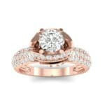 Triple Pave Grotto Diamond Engagement Ring (1.31 CTW) Top Dynamic View
