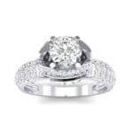 Triple Pave Grotto Diamond Engagement Ring (1.31 CTW) Top Dynamic View