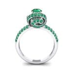Triple Pave Grotto Emerald Engagement Ring (1.31 CTW) Side View