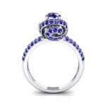 Triple Pave Grotto Blue Sapphire Engagement Ring (1.31 CTW) Side View