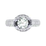 Triple Pave Grotto Diamond Engagement Ring (1.31 CTW) Top Flat View