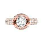 Triple Pave Grotto Diamond Engagement Ring (1.31 CTW) Top Flat View