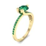 Asymmetrical Three-Prong Emerald Engagement Ring (1.17 CTW) Perspective View