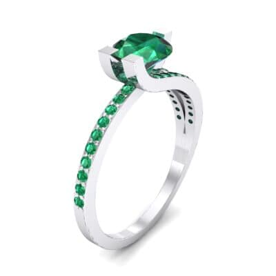 Asymmetrical Three-Prong Emerald Engagement Ring (1.17 CTW) Perspective View