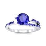 Asymmetrical Three-Prong Blue Sapphire Engagement Ring (1.17 CTW) Top Dynamic View