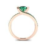Asymmetrical Three-Prong Emerald Engagement Ring (1.17 CTW) Side View