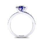 Asymmetrical Three-Prong Blue Sapphire Engagement Ring (1.17 CTW) Side View