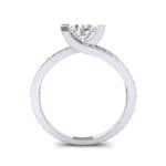 Asymmetrical Three-Prong Diamond Engagement Ring (1.17 CTW) Side View