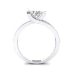 Asymmetrical Three-Prong Crystal Engagement Ring (1.17 CTW) Side View