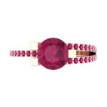 Asymmetrical Three-Prong Ruby Engagement Ring (1.17 CTW) Top Flat View