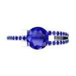 Asymmetrical Three-Prong Blue Sapphire Engagement Ring (1.17 CTW) Top Flat View