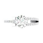 Asymmetrical Three-Prong Crystal Engagement Ring (1.17 CTW) Top Flat View