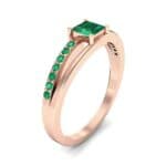 Princess-Cut Bypass Emerald Engagement Ring (0.53 CTW) Perspective View