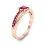 Princess-Cut Bypass Ruby Engagement Ring (0.53 CTW) Perspective View