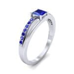 Princess-Cut Bypass Blue Sapphire Engagement Ring (0.53 CTW) Perspective View
