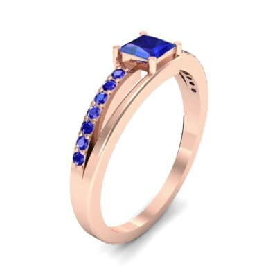 Princess-Cut Bypass Blue Sapphire Engagement Ring (0.53 CTW) Perspective View
