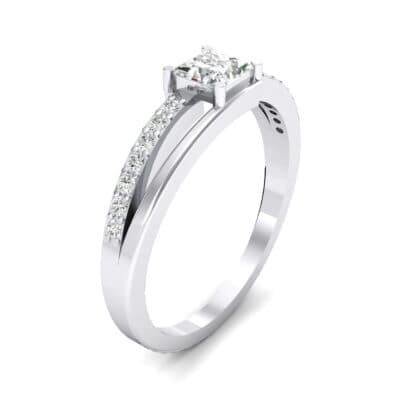 Princess-Cut Bypass Crystal Engagement Ring (0.53 CTW) Perspective View